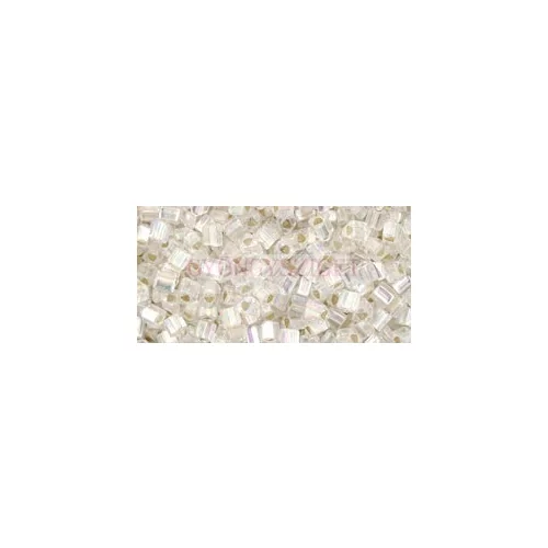 Toho Triangle Japanese Seed Bead  -  2021 - Silver-Lined Rainbow Crystal - 11/0