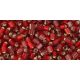 Toho Triangle Japanese Seed Bead - 25cf - Silver-Lined Frosted Ruby -  size: 11/0