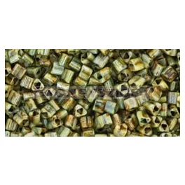   Toho Triangle Japanese Seed Bead  -  y182  -  Hybrid Lustered Opaque Green  -  size: 11/0
