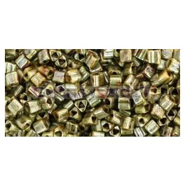   Toho Triangle Japanese Seed Bead  -  y183  -  Hybrid Opaque Ultra Lustered Green  - 11/0