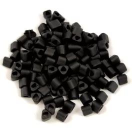   Toho Triangle Japanese Seed Bead  -  49f  -  Opaque-Frosted Jet -  size: 8/0