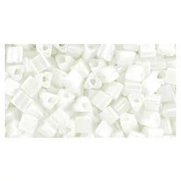   Toho Triangle Japanese Seed Bead  -  121  -  Opaque-Lustered White  -  size: 8/0