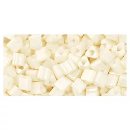   Toho Triangle Japanese Seed Bead  -  122  -  Opaque-Lustered Navajo White  -  size: 8/0