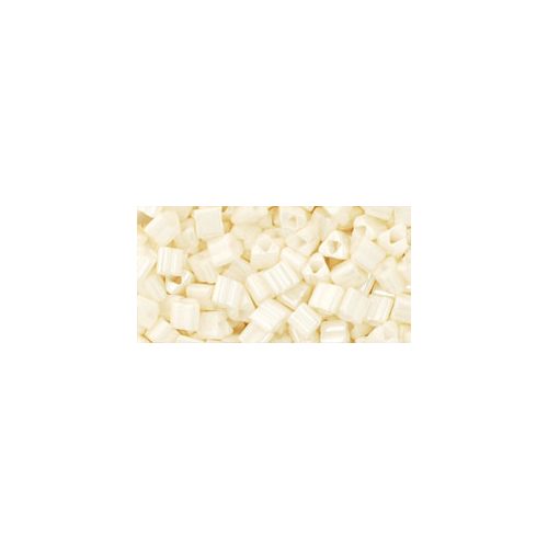 Toho Triangle Japanese Seed Bead  -  122  -  Opaque-Lustered Navajo White  -  size: 8/0