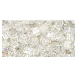   Toho Triangle Japanese Seed Bead  -  161 - Transparent-Rainbow Crystal -  size: 8/0