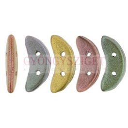   CzechMates 2 Hole Crescent Czech Glass Bead - Matte - Metallic Bronze Iris - 10mm