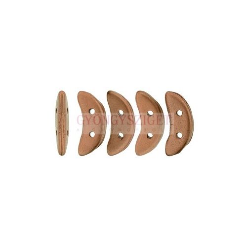 Crescent gyöngy - Kétlyukú félhold - Matte - Metallic Bronze Copper - 10mm