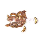 CzechMates 2 Hole Crescent Czech Glass Bead - Topaz Rose Gold Luster - 10mm