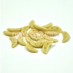 CzechMates 2 Hole Crescent Czech Glass Bead - opaque beige - 10mm