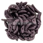 CzechMates 2 Hole Crescent Czech Glass Bead - Matte Metallic Mauve - 10mm