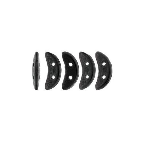 Crescent gyöngy - Kétlyukú félhold - Opaque Black - 10mm