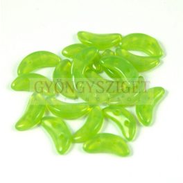   CzechMates 2 Hole Crescent Czech Glass Bead - trans kiwi - 10mm