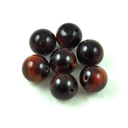 Tiger eye - round bead - red - 8mm