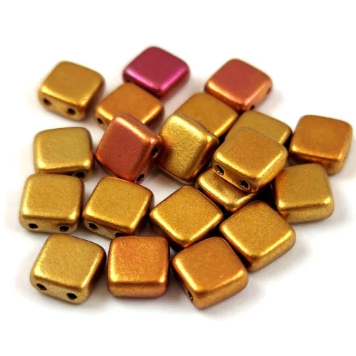 Tile gyöngy - Crystal Gold Rainbow - 6x6mm