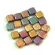 Tile Czech  2 Hole Glass Bead - Matte Metallic Bronze Iris - 6x6