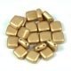 Tile Czech  2 Hole Glass Bead - Aztec Gold - 6x6