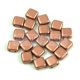 Tile Czech  2 Hole Glass Bead - Matt Copper - 6x6