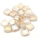 Tile gyöngy - Crystal AB Gold Splash - 6x6mm