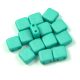 Tile gyöngy - silk satin turquoise green - 6x6mm