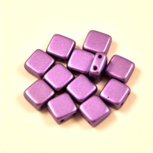 Tile gyöngy - lavender metallic satin - 6x6mm