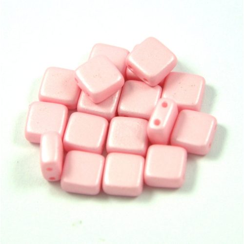 Tile gyöngy -  luminous pastel pink - 6x6mm
