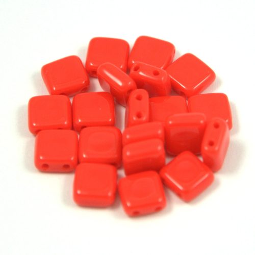 Tile gyöngy - Opaque Red - 6x6mm