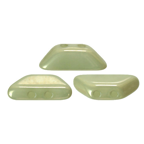 Tinos® par Puca®Bead Bead - white green luster - 4x10 mm