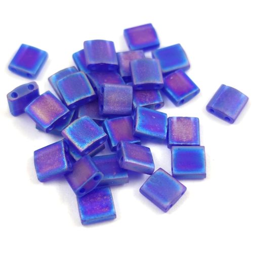 Miyuki tila gyöngy - 151fr - Matte Rainbow Transparent Cobalt - 5x5mm