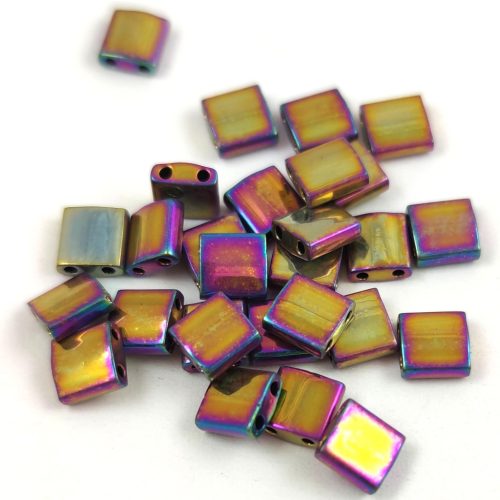 Miyuki tila gyöngy - 188 - Metallic Purple Gold Iris - 5x5mm