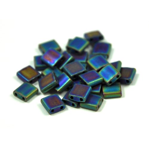 Miyuki tila gyöngy - 401fr - Matte Rainbow Black - 5x5mm