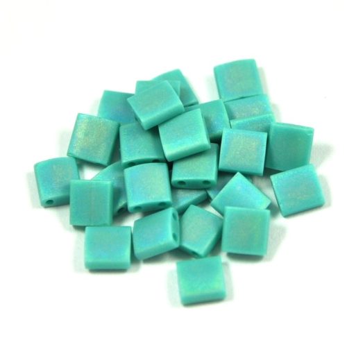 Miyuki tila gyöngy - 412fr - Matte Rainbow Turquoize Green - 5x5mm