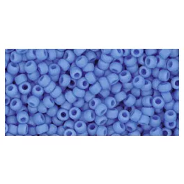   Toho Round Japanese Seed Bead  -  43df  -  Opaque-Frosted Cornflower -  size: 11/0