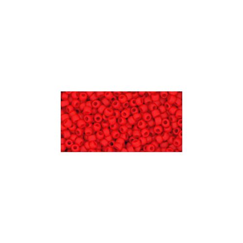 Toho Round Japanese Seed Bead  -  45af  -  Opaque-Frosted Cherry - 11/0