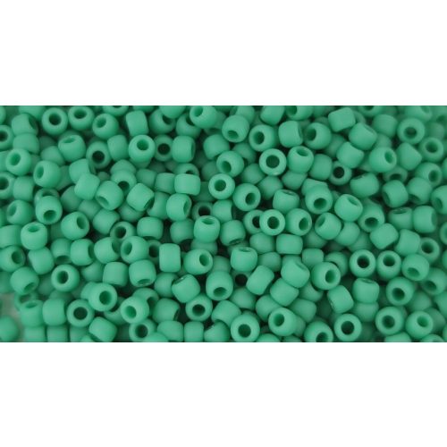 Toho Round Japanese Seed Bead  -  55df  -  Frosted Opaque Dark Turquoise Green  -  size: 11/0