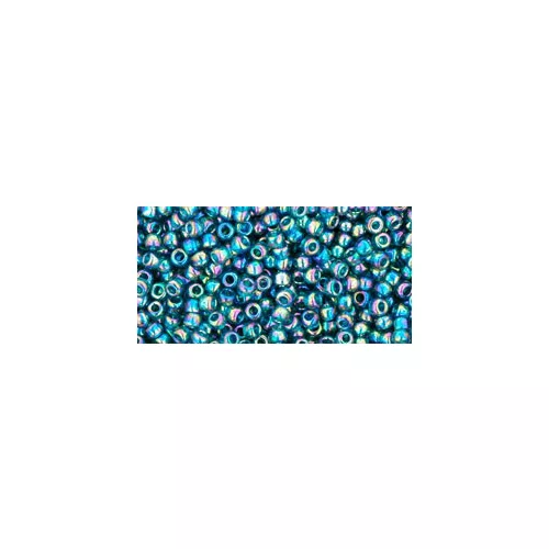 Toho Round Japanese Seed Bead   -  167bd  -  Transparent-Rainbow Teal  -  size: 11/0