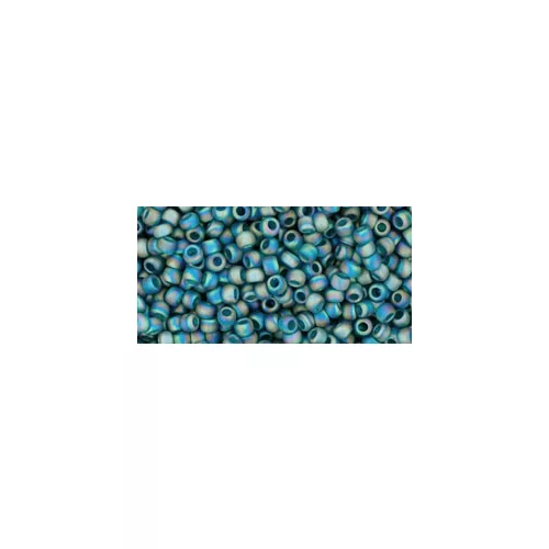 Toho Round Japanese Seed Bead   -  167bdf  -  Transparent-Rainbow Matt Teal  -  size: 11/0