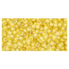  Toho Round Japanese Seed Bead  -  192  -  Yellow Lined Crystal  -  size: 11/0