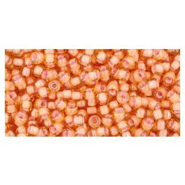   Toho Round Japanese Seed Bead  - 301- Peach Lined Light Topaz -  size: 11/0