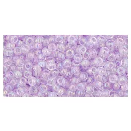   Toho Round Japanese Seed Bead  -  477d  -  Transparent-Rainbow Foxglove - 11/0