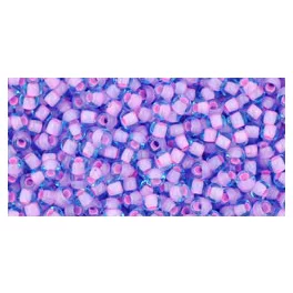   Toho Round Japanese Seed Bead  - 937 - Bubble Gum Pink-Lined Aqua -  size: 11/0