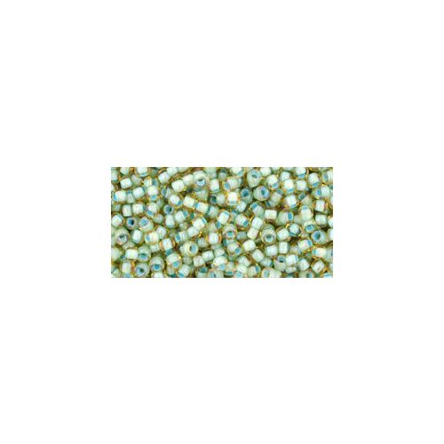 Toho Round Japanese Seed Bead  -  952  -  Sea Foam Lined Rainbow Lt Topaz -  size: 11/0