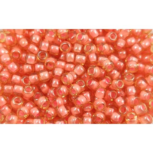 Toho Round Japanese Seed Bead  -  956  -  Coral-Lined Jonquil -  size: 11/0