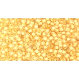   Toho Round Japanese Seed Bead  -  961f - Butter Lined Frosted Crystal -  size: 11/0