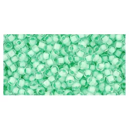   Toho Round Japanese Seed Bead  -  975  -  Neon Seafoam Lined Crystal -  size: 11/0