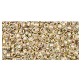   Toho Round Japanese Seed Bead  -  994  -  Gold Lined Rainbow Crystal  -  size: 11/0
