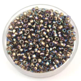   Toho Round Japanese Seed Bead  -  999  -  Gilt Lined AB Black Diamond  -  size: 11/0