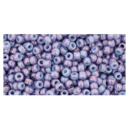   Toho Round Japanese Seed Bead  -  1204  -  Amethyst Blue Picasso  -  size: 11/0