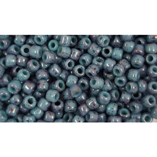 Toho Round Japanese Seed Bead  -  1206  -  Marbled Opaque Turquoise Amethyst -  size: 11/0