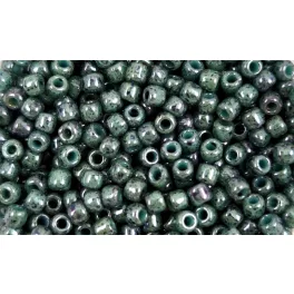   Toho Round Japanese Seed Bead  -  1207  - Marbled Opaque Turquoise Blue  -  size: 11/0