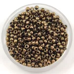 Toho Round Japanese Seed Bead  -  1706 - Gilded Marble Black  -  size: 11/0